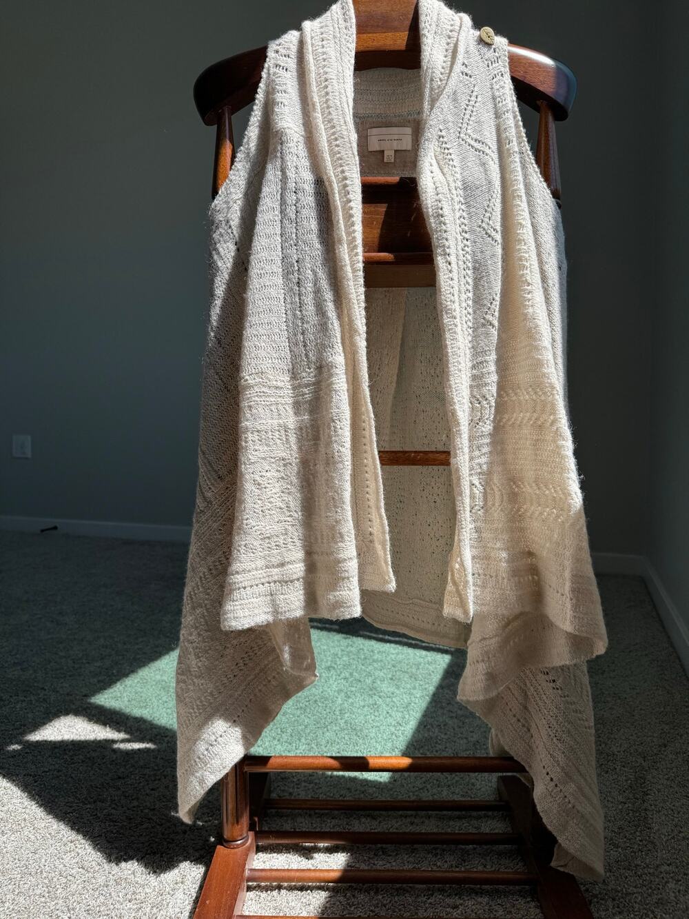 Anthropologie Angel of the North Wool Blend Boho Drape Cardigan Wrap Scarf XS/S